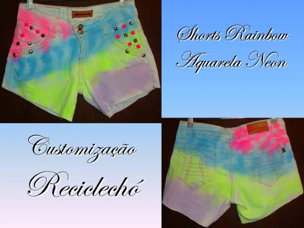 Shorts jeans customizados com elastano